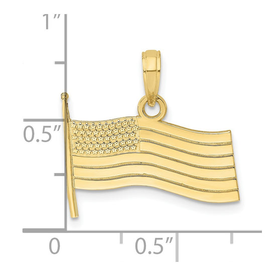 Gold Polished Flag Pendants