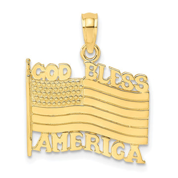 Gold Polished Flag Pendants