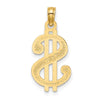 Gold Polished Dollar Sign Pendants