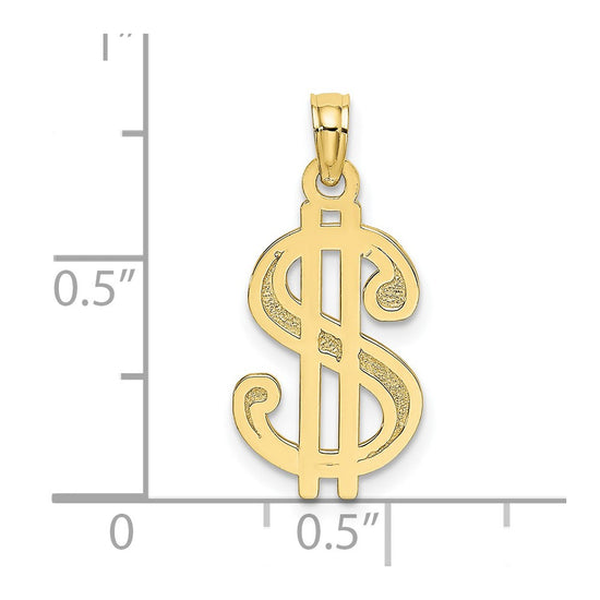 Gold Polished Dollar Sign Pendants