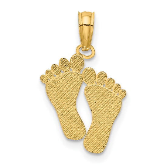 Gold Polished Footprint Pendants
