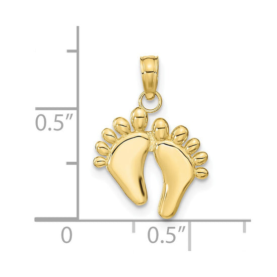 Gold Polished Footprint Pendants