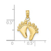 Gold Polished Footprint Pendants