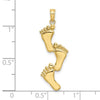 Gold Polished Footprint Pendants