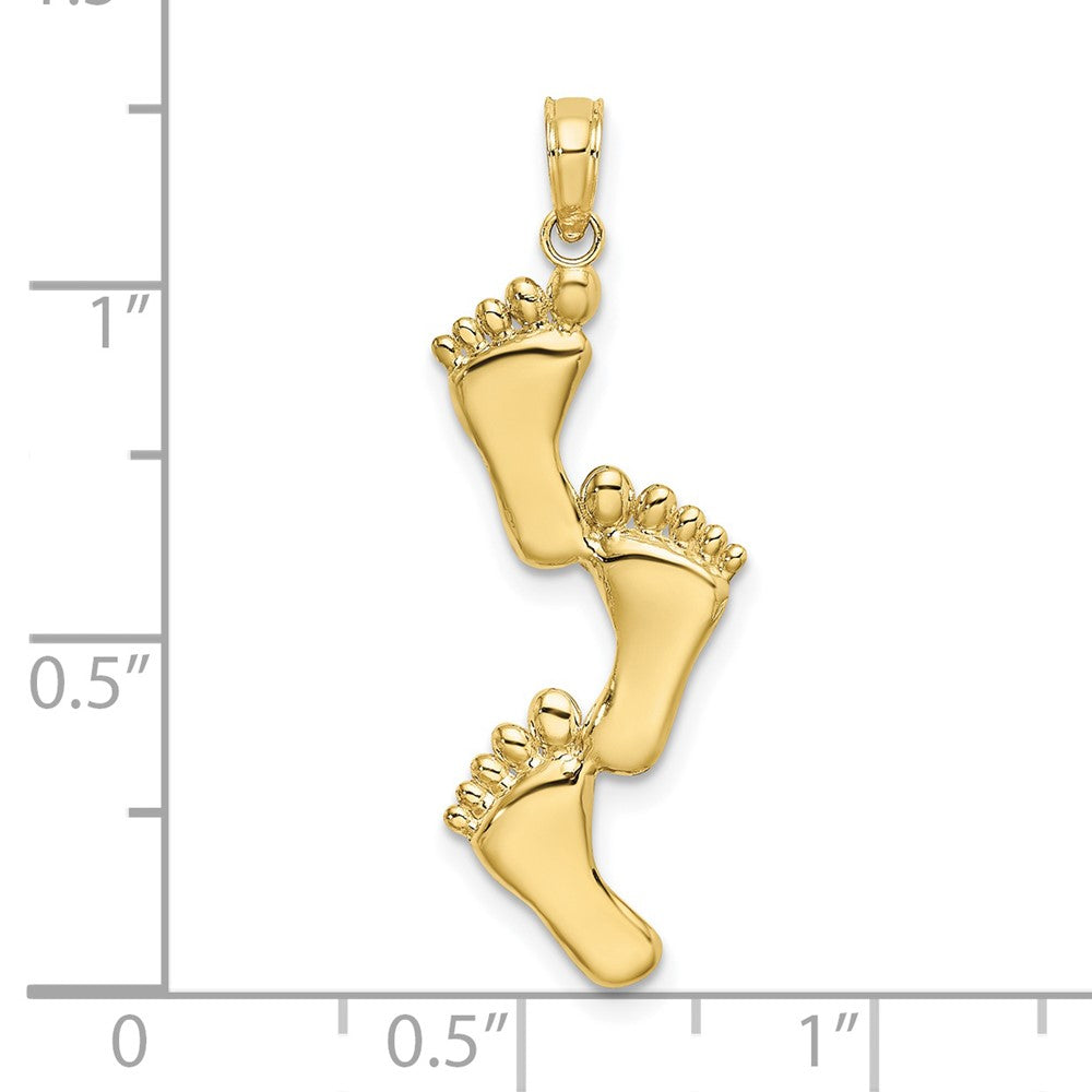 Gold Polished Footprint Pendants