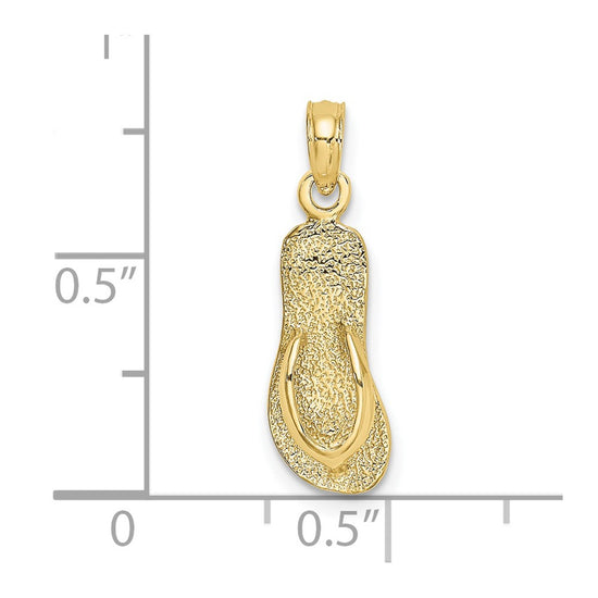 Gold Polished Flip-flop Pendant