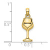 10K Wine Glass Charm