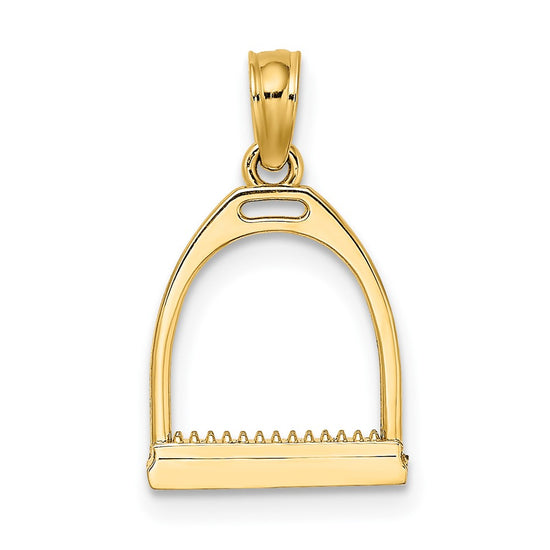 10K 3-D Polish Small Horse Stirrup Charm
