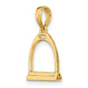 10K 3-D Polish Small Horse Stirrup Charm