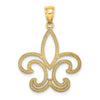 10k Cut-out Fleur De Lis Pendant