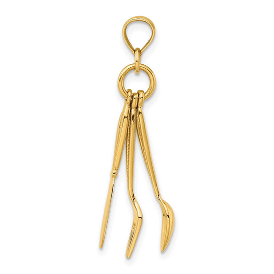 Gold Polished Silverware Pendants