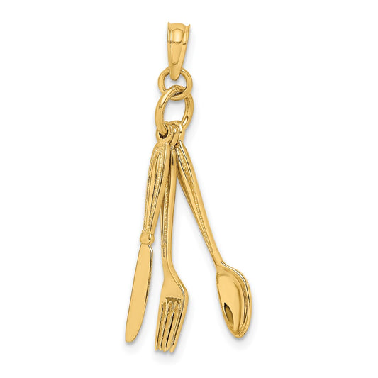 Gold Polished Silverware Pendants