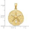 Gold Polished Sand Dollar Pendants