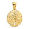 Gold Polished Sand Dollar Pendants