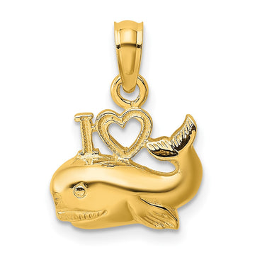 Gold Polished Whale Pendants