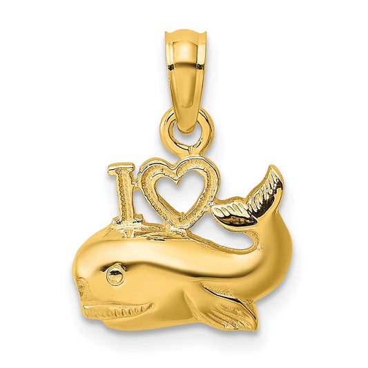 Gold Polished Whale Pendants