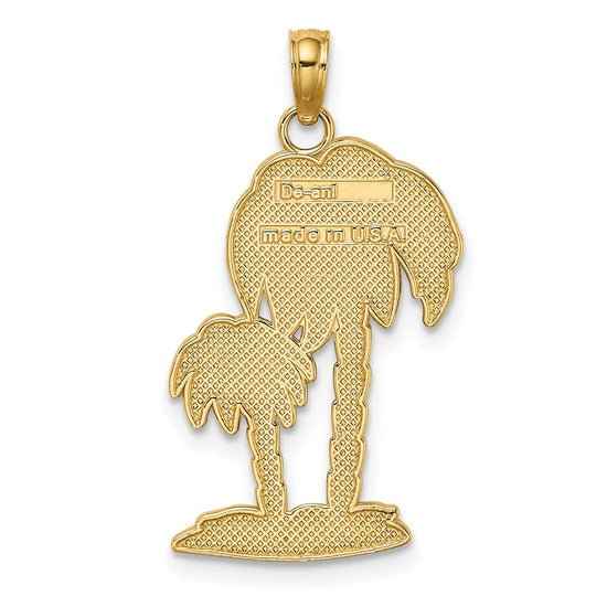 Gold Polished Palm Tree Pendants