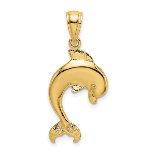Gold Polished Dolphin Pendants