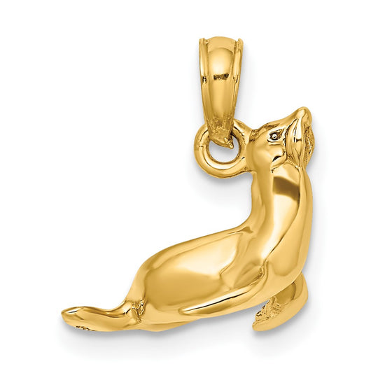 Gold Polished Seal Pendants