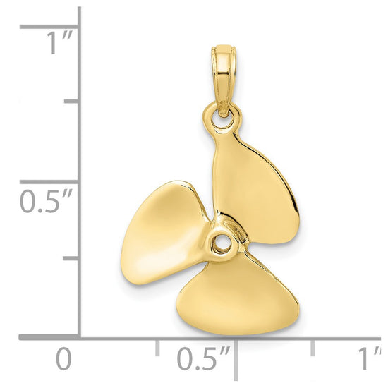 Gold Polished Propeller Pendant