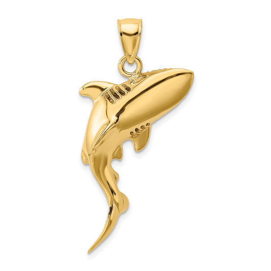 Gold Polished Shark Pendants