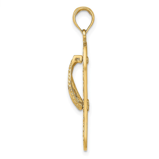Gold Polished Flip Flop Pendants