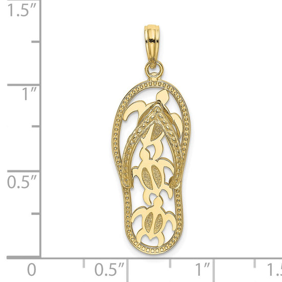 Gold Polished Flip Flop Pendants