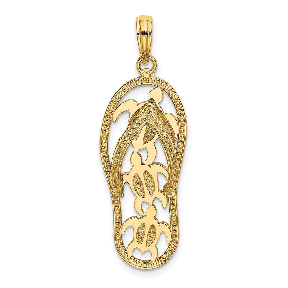 Gold Polished Flip Flop Pendants