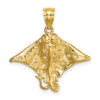Gold Polished Stingray Pendants