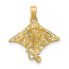 Gold Polished Stingray Pendants