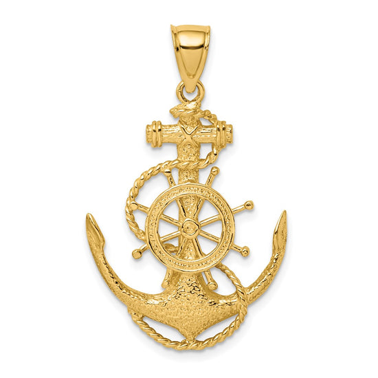 Gold Polished Anchor Pendants