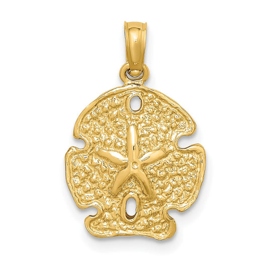 Gold Polished Sand Dollar Pendants
