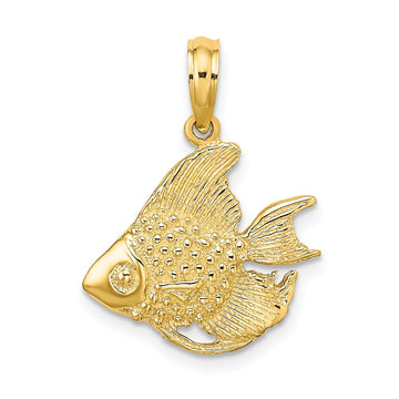 10K Textured Fish Charm