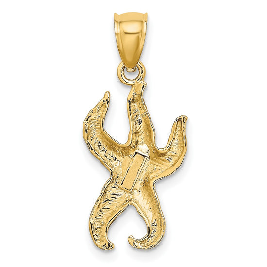 Gold Polished Starfish Pendants