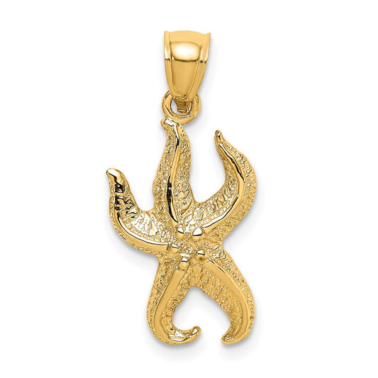 Gold Polished Starfish Pendants