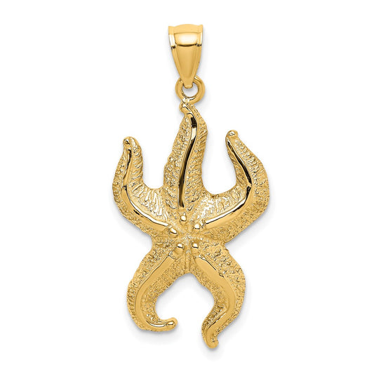 Gold Polished Starfish Pendants