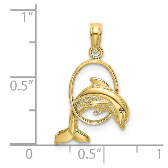 Gold Polished Dolphin Pendants