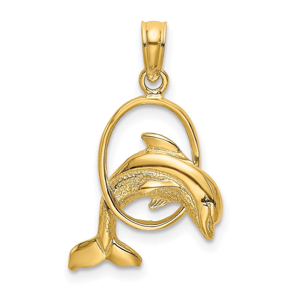 Gold Polished Dolphin Pendants