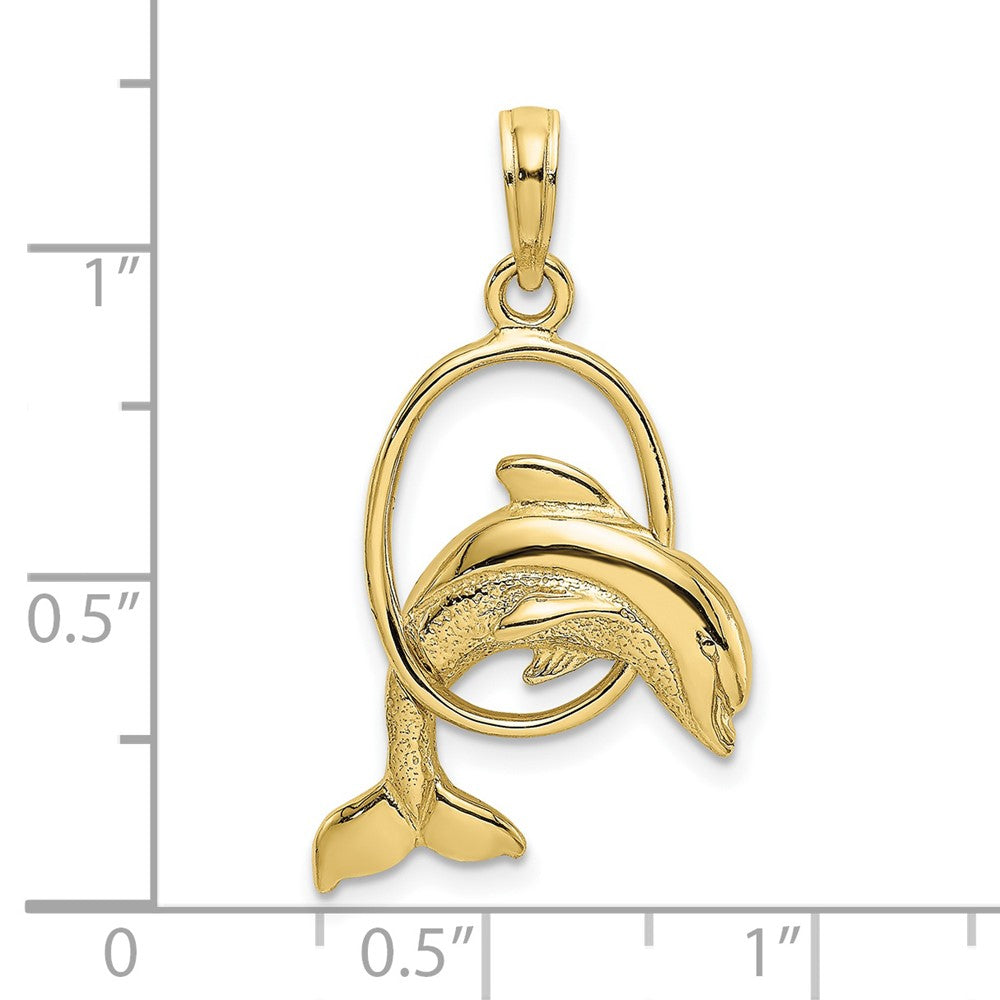 Gold Polished Dolphin Pendants
