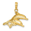 Gold Polished Dolphin Pendants
