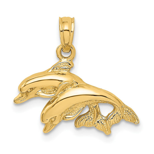Gold Polished Dolphin Pendants