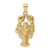 10K 2-D Textured Maine Lobster Charm