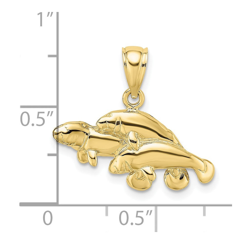 Gold Polished Manatee Pendants