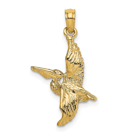 Gold Polished Pelican Pendants