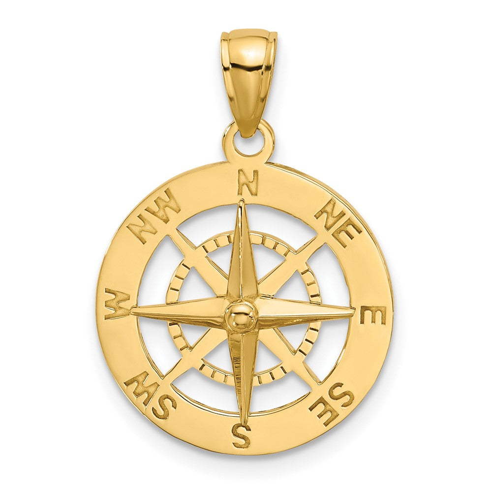 Gold Polished Compass Pendants
