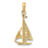 Gold Polished Sailboat Pendant