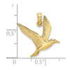 10K Polished and 2-D Seagull Flying Charm