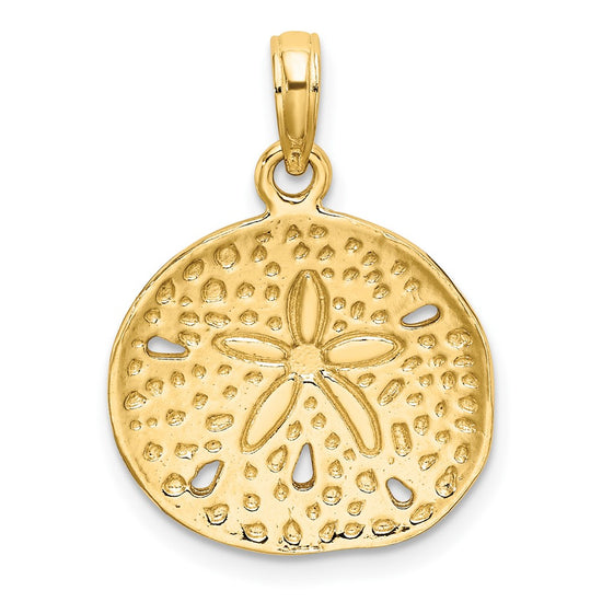 Gold Polished Sand Dollar Pendants