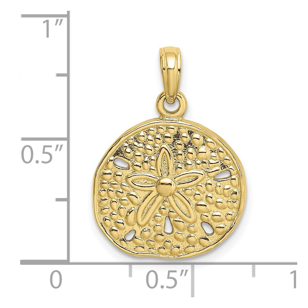 Gold Polished Sand Dollar Pendants