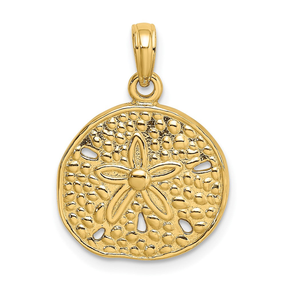 Gold Polished Sand Dollar Pendants